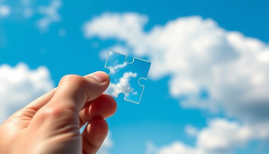 Puzzle piece with sky and clouds representing mental health interventions.