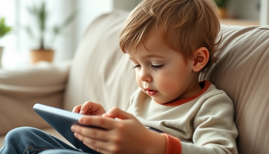 Child focusing on a tablet game, highlighting screen time limits.