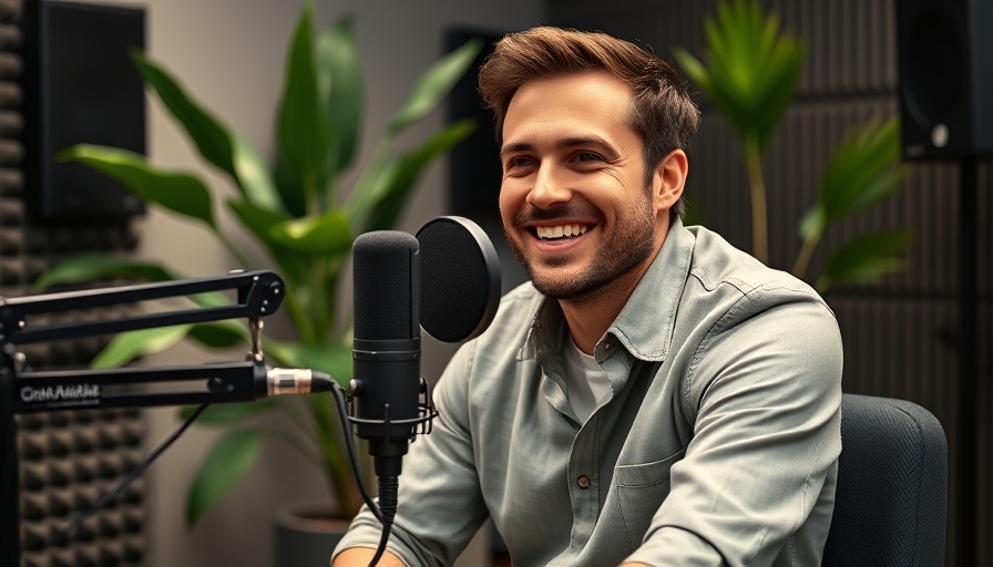 Man in recording studio discussing health benefits of hüttenkäse.