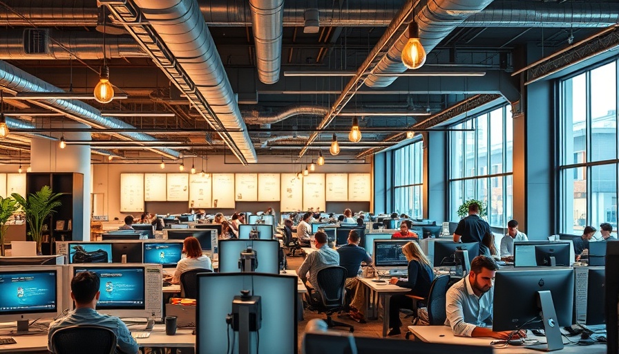 Modern hiring methods in a collaborative office environment.