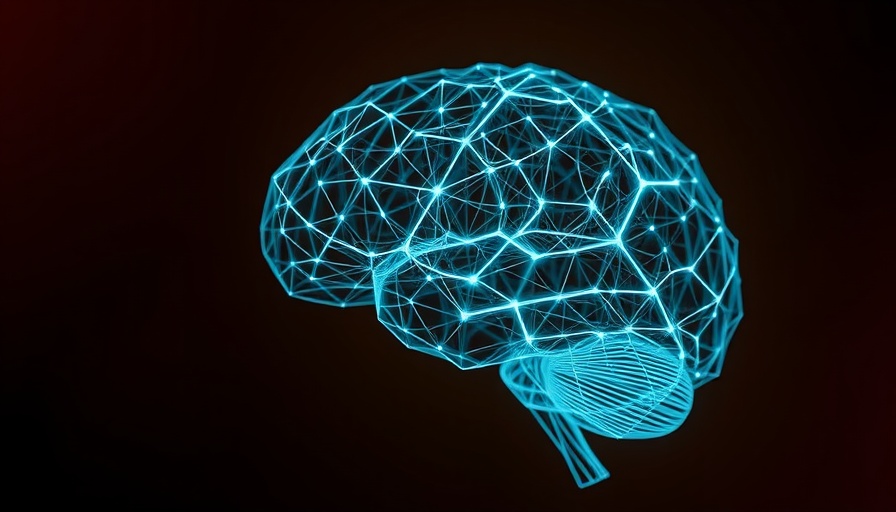 Wireframe brain with neural connections, illustrating digital concept.