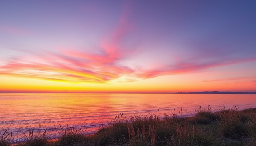 Peaceful morning view of a coastal sunrise during a long run.