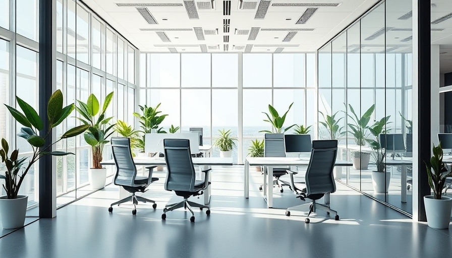 Modern IT office with glass meeting room emphasizing work-life balance.