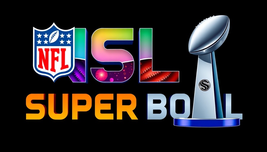 Super Bowl LIXX logo with vibrant design and NFL trophy.