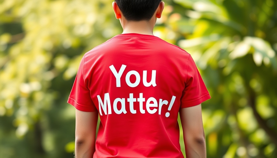Person at anti-bullying event wearing 'You Matter' shirt.