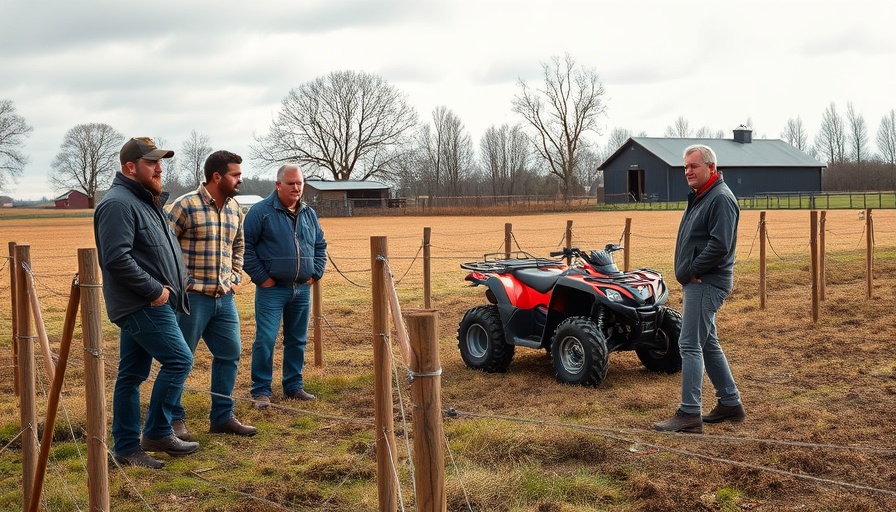Group with mobile wolf barriers, rural livestock protection scene.