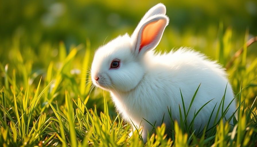 Fluffy white rabbit on grass, representing Zoo Requests Healthy Pets for Predators.