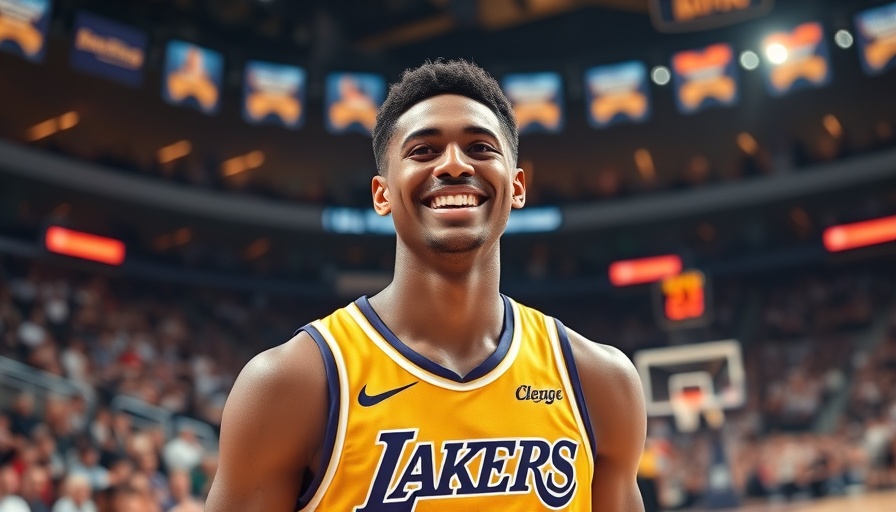 Luka Dončić Lakers championship competition - player smiling in Lakers jersey.