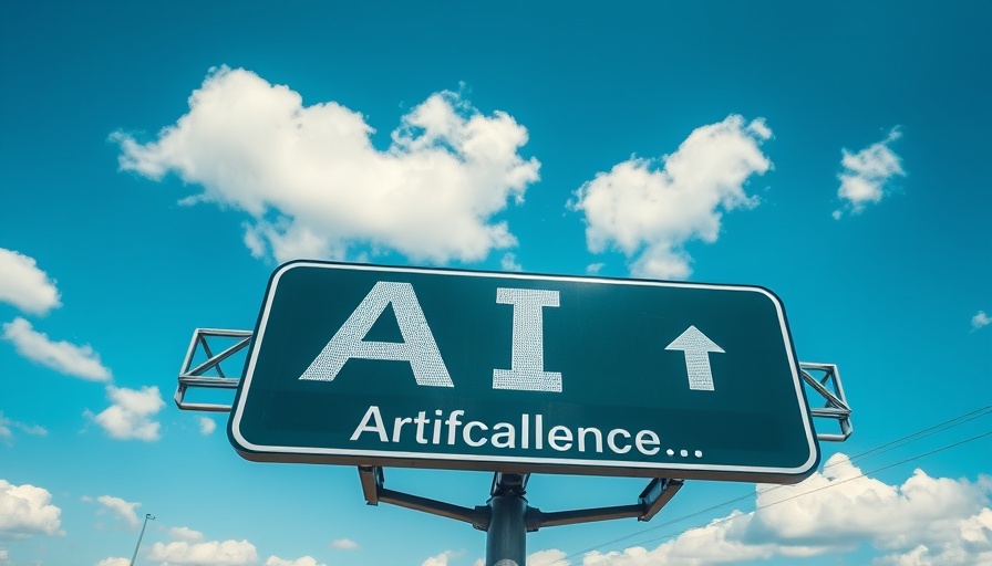 AI transformation in Oklahoma sign against blue sky.