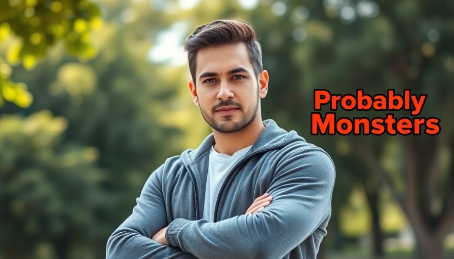 ProbablyMonsters Video Games logo beside a confident man with arms crossed.