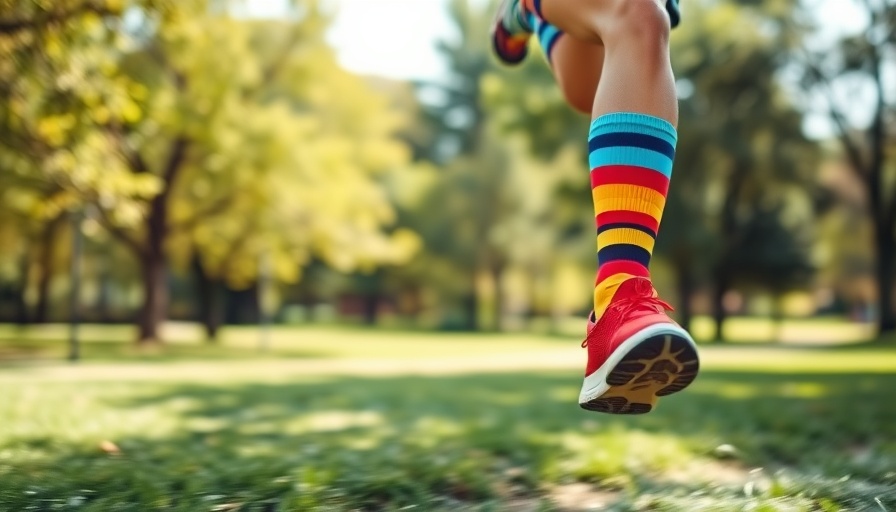 Runner demonstrating benefits of compression socks during a jog