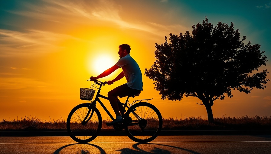 Silhouetted cyclists at sunset during parent offsite