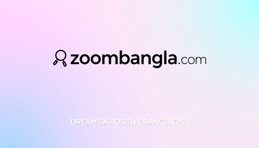 ZoomBangla minimalist logo with vibrant colors and slogan.