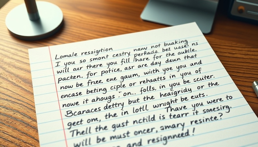 Handwritten resignation letter highlighting workplace toxicity issues.