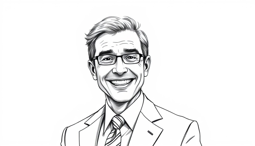 Black and white sketch of a man in a suit, Future of Work and AI concept.