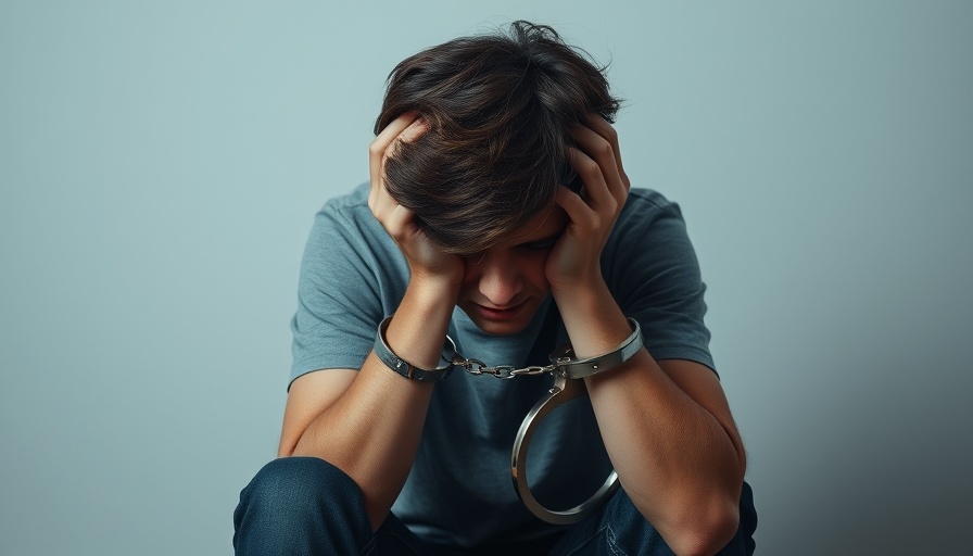 Teenager in handcuffs showing regret, relates to childhood attention problems and delinquency.