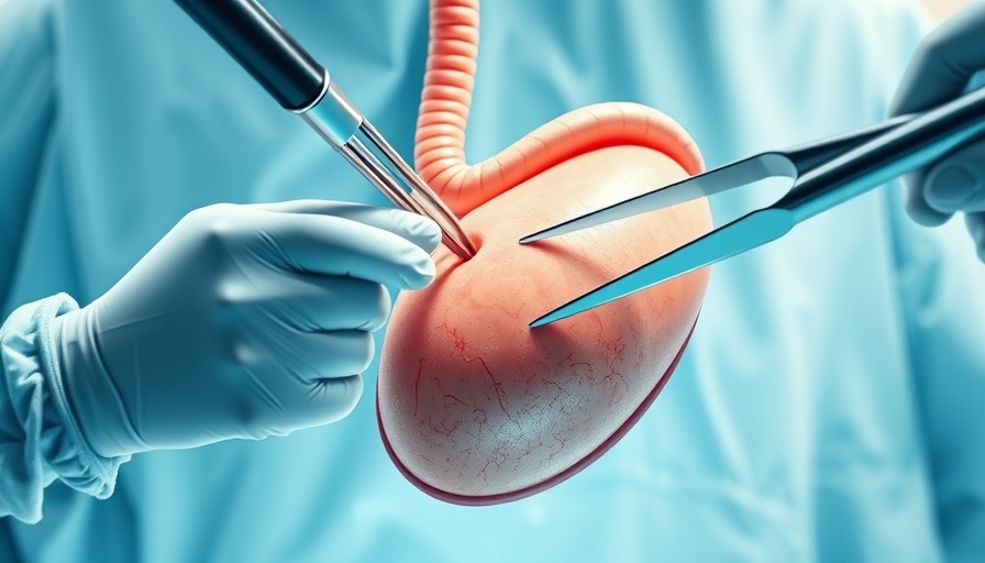 Medical illustration highlighting gallbladder removal risks.