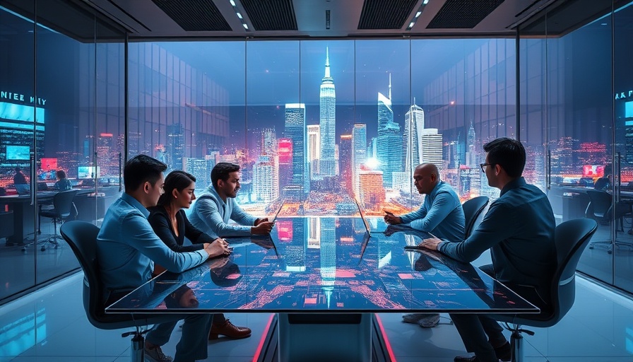 The Future of Work with Upwork: Futuristic office collaboration.