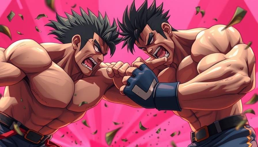 Intense animated fight scene with vibrant energy and motion.