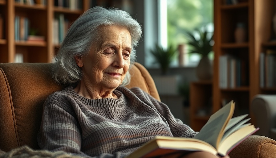 Senior woman reading for relaxation, illustrating the benefits of reading for seniors.
