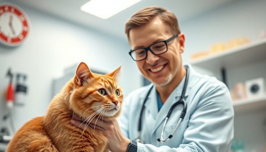 Veterinarian caring for ginger cat in clinic, emphasizing pet dental care.