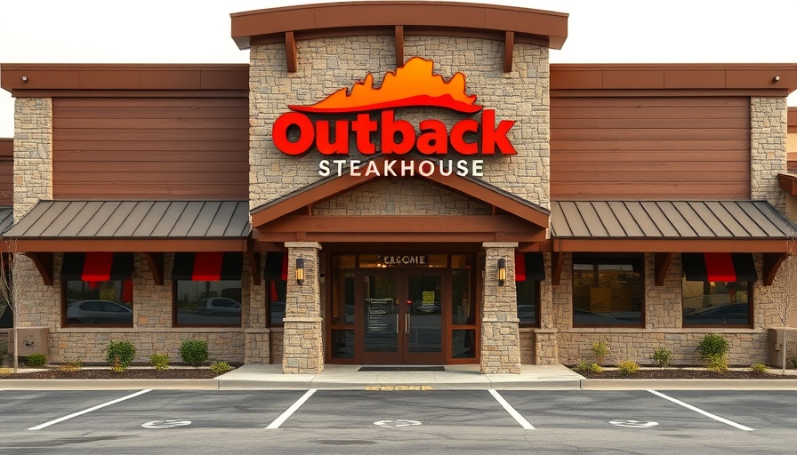 Outback Steakhouse exterior promoting Bloomin' Brands mental health initiatives.