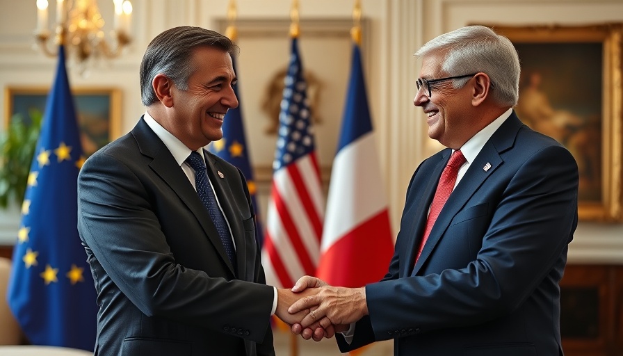 EU-US trade agreement discussion with political figures in formal setting.