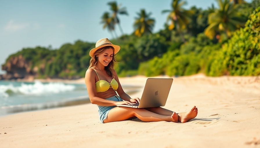 Managers Should Support Employee Breaks: Woman relaxing with a laptop on a beach.