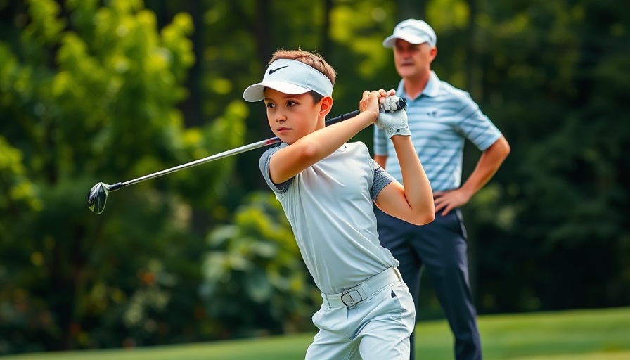 Carmel Cup TCU Men's Golf: Golfer prepares to swing, coach nearby.