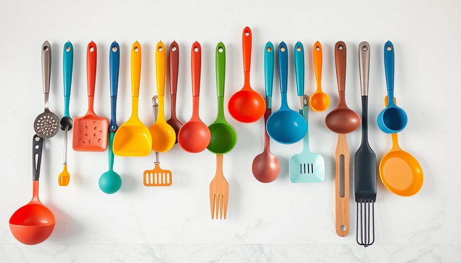 Affordable kitchen tools hanging on a wall under 25 euros.