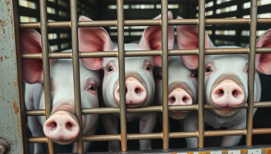 Close-up of pigs in transport vehicle highlighting Brucellosis outbreak.