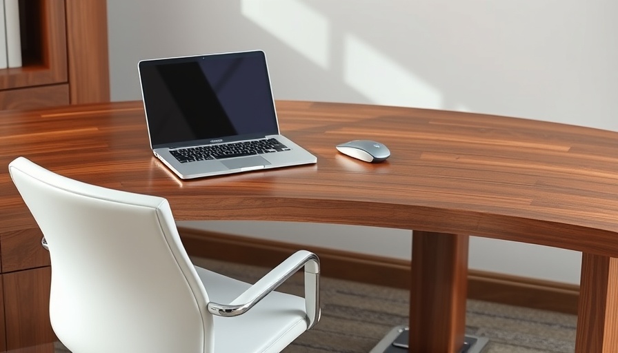 Minimal workspace with laptop and chair, showcasing technology stacks for remote work.