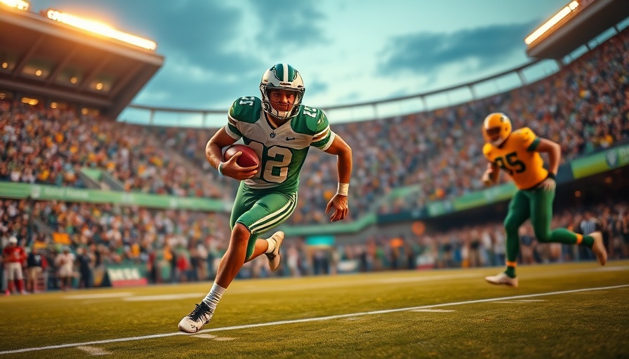 NFL player running with the ball during Week 1 game, predicting outcomes.