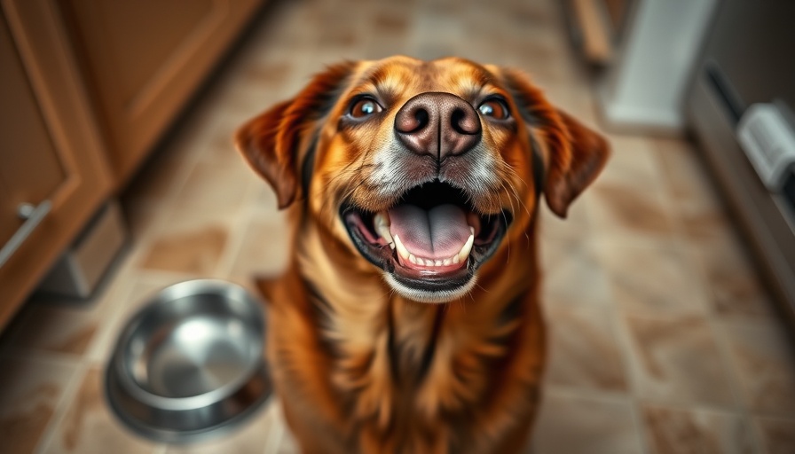 Playful brown dog with bowl, relevant to dog bites among package couriers.