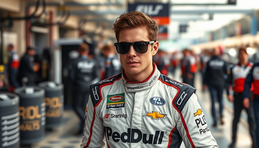Young race car driver at Xfinity Series debut event.