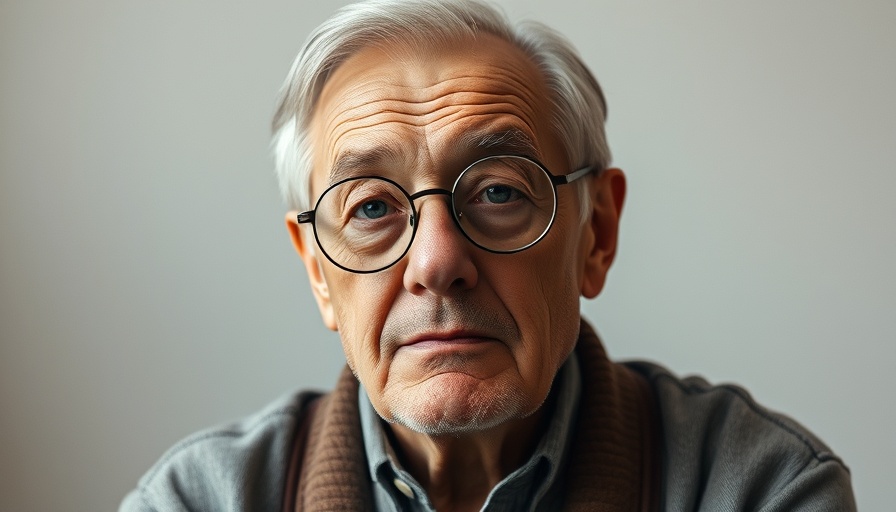 Elderly man finding solace with contemplative expression.
