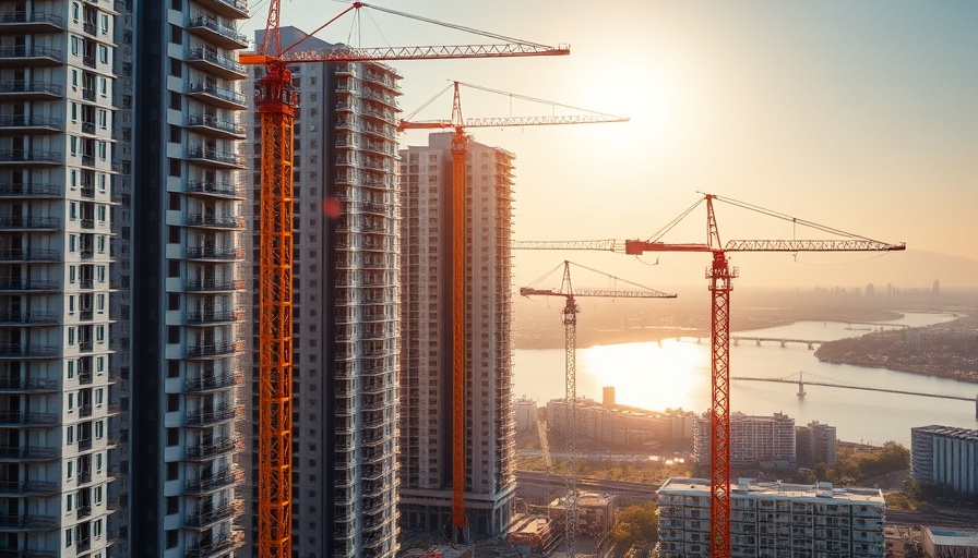 Urban construction and modern buildings illustrating the impact of housing policies on sustainability.