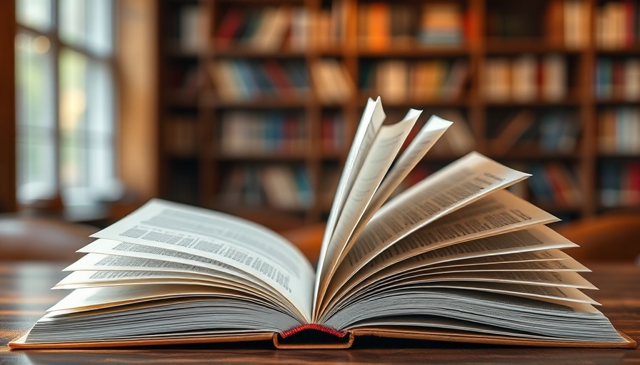 Open books on a table in a library with stress management inner calm theme.