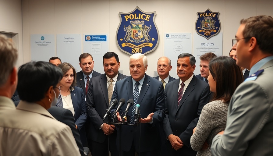 Officials addressing media at Waukesha Police event.