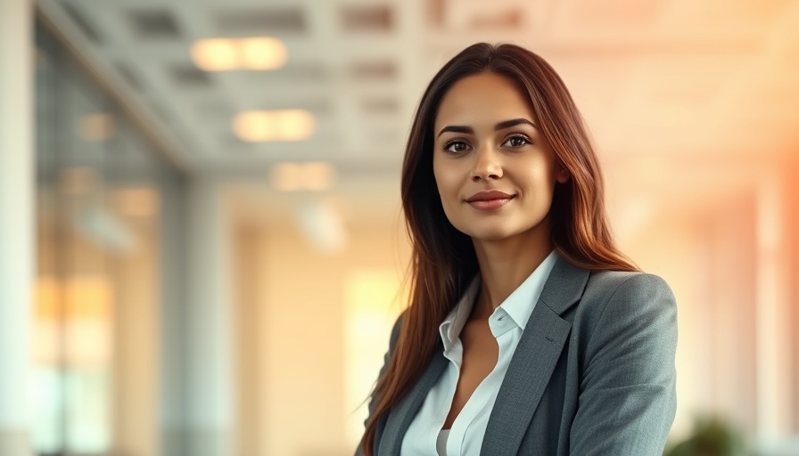 Confident woman smiling in office, workplace safety slogans