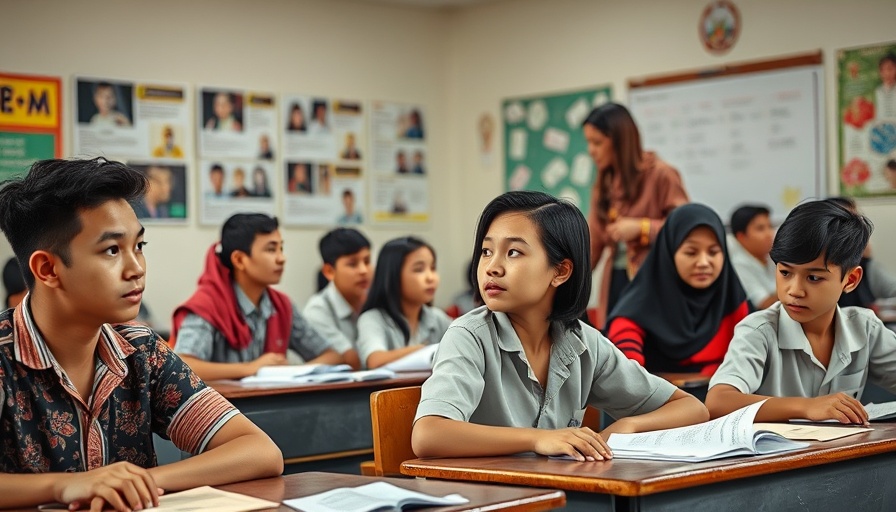Malaysian classroom study session with teacher and students.