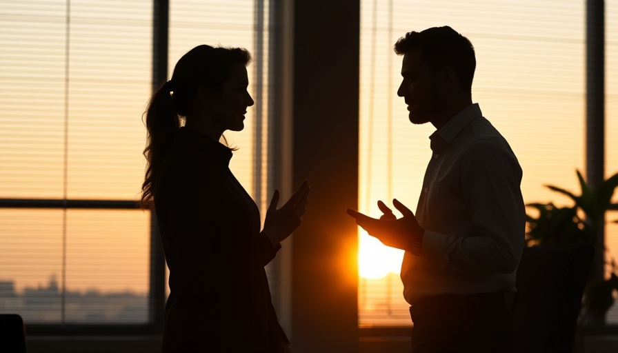 Silhouetted professionals discussing confidentiality in workplace support.