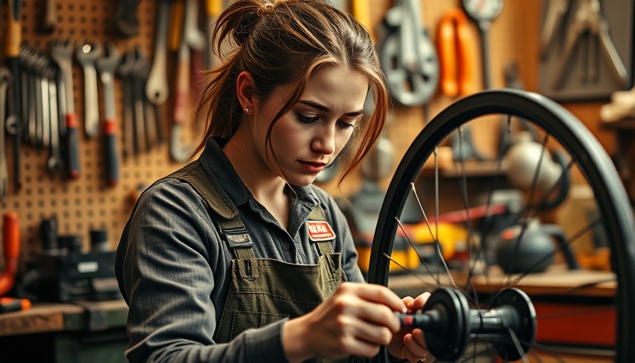 Female mechanic repairing bicycle, illustrating employer liability for workplace accidents.
