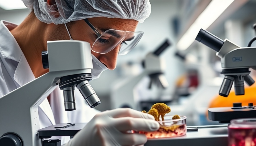 Healthcare professional analyzing fungal cultures in hospital lab.