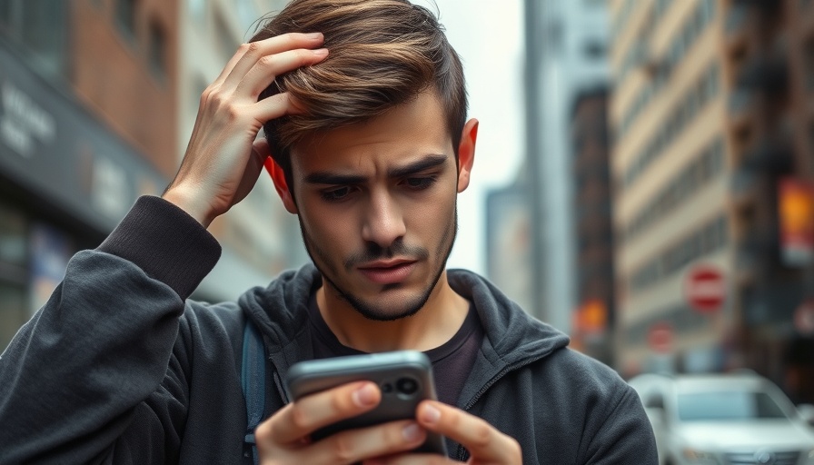 Man checking phone, stressed expression, burnout prevention strategies context.