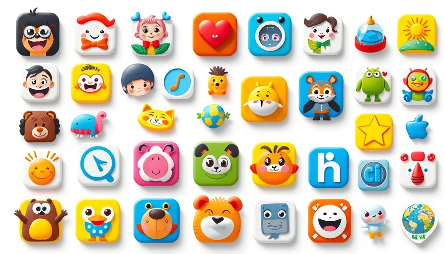 Colorful interactive learning apps for kids collage.