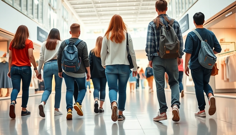 Group of teens walking in a shopping mall, highlighting Finnish kids health survey context.
