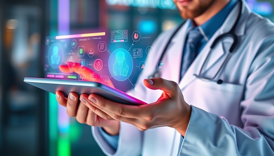 Futuristic AI in medicine concept with holograms, future of work and AI.