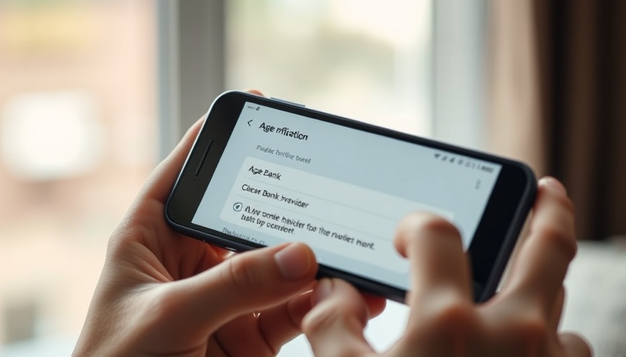 Smartphone displaying age verification process for child safety on gaming sites.