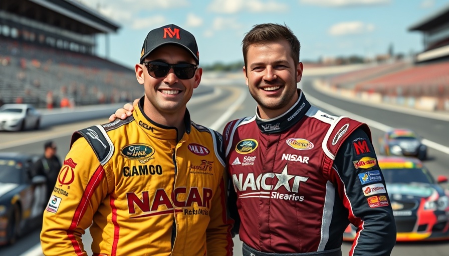 Jimmie Johnson with fellow driver celebrating NASCAR milestone